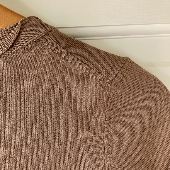 NWT Pendleton Silk Suit Sweater Short Sleeves Size SP Sable Brown Scallop Crew - Picture 7 of 15
